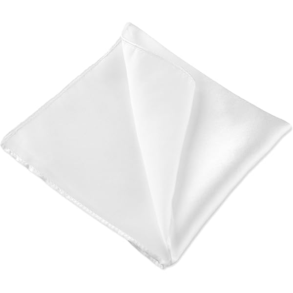 Carré De Poche Soie Homme 25x25 Cm Blanc - Mouchoir Pochette Costume - Cadeau élégant Père Noël