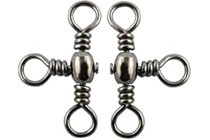 JSHANMEI 100Pcs/Lot Fishing Barrel 3 Way Swivels Crossline Rig Swivels Kit Fishing Lure Connector Fishing Tackle Set