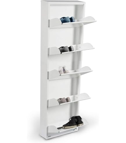 Scarpiera Porta Scarpe 3 Ripiani Piani In Metallo Bianco Mobile Salvaspazio67859 81504507