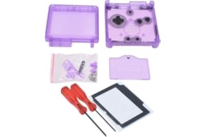 Xingsiyue Replacement Transparent Clear Purple Full Housing Shell Case with Lens&Screwdriver for Gameboy Advance SP GBA SP Console