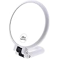 Wawasia Magnifying Mirror Double Sided, 1X/15X Foldable Makeup Mirror Handheld/Stand, Use for Makeup Application, and Blackhead/Blemish Removal(White)