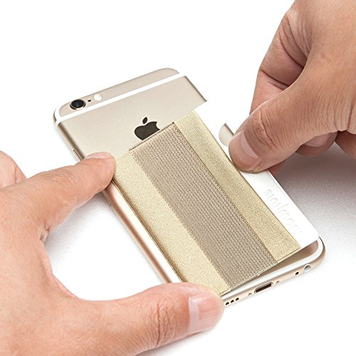 Smart Wallet mit Handy Fingerhalterung, Sinjimoru Slim Wallet Kartenhalter / aufklebbare Mini GeldbÃ¶rse mit Fingerschlaufe fÃ¼r die Einhandbedienung. Sinji Pouch Band, schwarzes Pouch und schwarze Schlaufe.