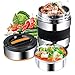 Produktbild Elfhao Vakuum-isolierte Edelstahl Lunchbox Lebensmittelbox Bento-Box Thermobehälter Reise Wandern Camping Picknicks Aufbewahrungsboxen 1,4 l schwarz