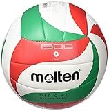Uso interior Molten VM1500 - Balón de Voleibol Intanfil, Blanco, Rojo y Verde, Talla 4