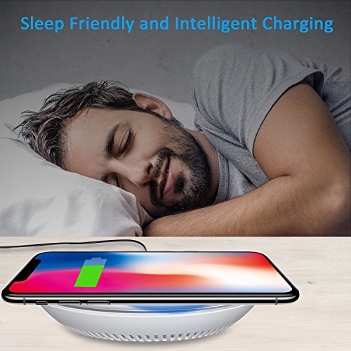 Chargeur Sans Fil iPhone X   8   8 Plus  iVoler Qi Chargeur sans Fil Mini Chargeur    Induction pour iPhone X   8   8 Plus  Samsung Galaxy S9   S9 Plus   S8   S8 Plus  S7   S7 Edge   S6   S6 Edge   S6 Edge Plus  Note 5   8  Nexus 5   6   7  Nokia Lumia 920 et d autres appareils compatibles QI  Sommeil Confortable   Capteur d   clairage intelligent   Pas comprend Adaptive  - Blanc