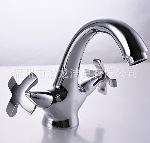 Dahuuyus Modern Style stylish and practical home kitchen and bathroom faucetsDouble open hands round table basin basin exports to South America hot and cold water mixed copper chrome silver basin faucet