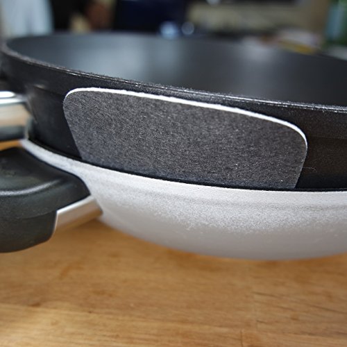 Chefarone Pfannenschutz mit antirutsch – 5er Set Stapelschutz – 38 cm Pfannenschutzeinlagen – Pfannenschutzset – Pfannenschoner für Pfanne - 8