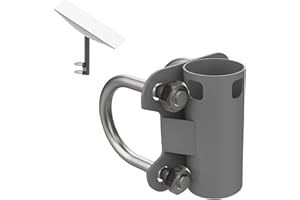 BYZESTY Maszt antenowy uchwyt rurowy do miski Starlink, uchwyt w kształcie litery U, uchwyt Starlink, regulowany uchwyt montażowy na balkon, do przyczepy kempingowej, uchwyt dachowy 30 mm-50 mm, poręcz