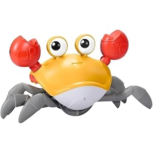 Toy Imagine Crawling Crab Baby Toy – Smart Sensor Musical Tummy Time with Led Lights | USB Rechargeable Crawling Toy for Babies & Toddlers 6-12 Months | Interactive Movement Fun | Color May Vary