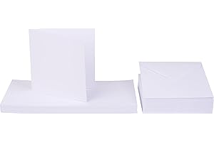 CRAFT UK LIMITED Craft UK 50 White Self-Seal Cards & envelopes 5 x 5, 152 x 243 x 3.81 cm