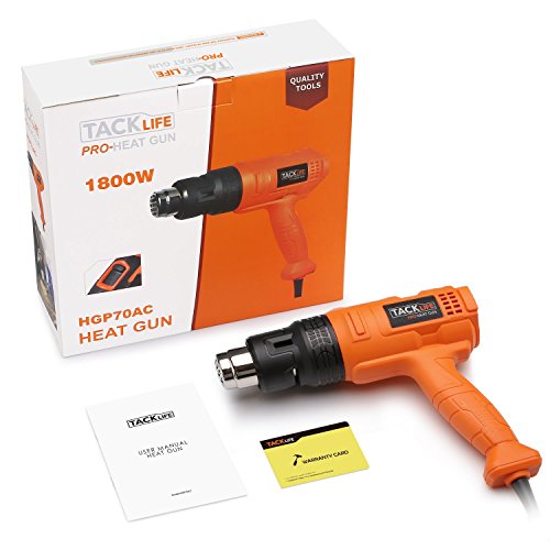 Tacklife HGP70AC Professionale Heißluftpistole mit 3 Temperaturregelung(50 ℃ / 450 ℃ / 550 ℃) 220~240V 1800W zum Gezielten Entflacken, Löten und Schrumpfen von PVC- Ideales Geschenk für Vatertag - 7