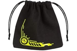 Q WORKSHOP Galactic Sac à dés Noir, QWOBGA45, Jaune Galactique