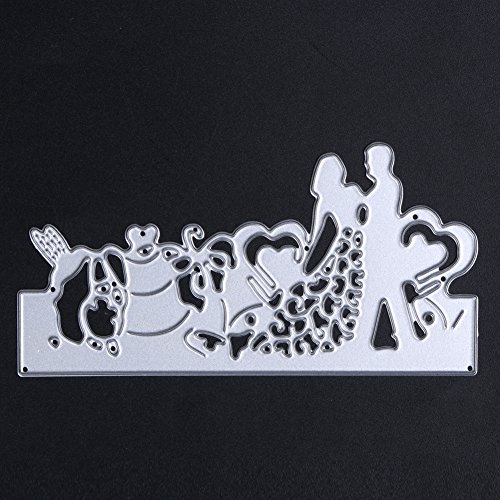 Demiawaking 1Pcs Liebe Hochzeit Schneiden Schablonen DIY Sammelalbum Dekor Papier Karten, Metall Buchzeichen , Metall Lesezeichen als Geschenk fuer Freunde