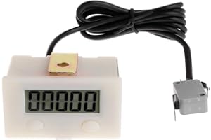BIlinli 2929238031Contador de Perforaciones electrónicas LCD de 5 dígitos Digital con botón de reinicio y Pausa de microinterruptor