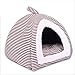 Produktbild fghfhfgjdfj Streifenmuster Welpen Haustiere Hund Katze Bett Haus Super warm weicher Hund Mongolian Yurts Hundehütte Animal House Pet Products