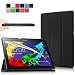 Produktbild Infiland Lenovo Tab 10 / TAB2 A10-30 Hülle, Ultra Dünn Tri-Fold Smart-Muschel Schutzhülle Tasche mit Auto Sleep/Wake Funktion für Lenovo Tab 3 10 Plus/Tab 3 10 Business 10,1 Zoll Tablet, Schwarz