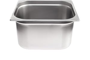 Allpax Récipient GN 2/3 en acier inoxydable - Hauteur : 200 mm - Récipient alimentaire et résistant à la chaleur - Pour égoutter ou comme insert de cuisson dans le chafing dish