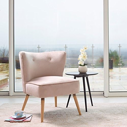 Jazz Stylish Compact Occasional Chair Faux Velvet Accent Chair in Stone/Natural