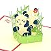 Produktbild Medigy 3D POP UP Grußkarte Handgemacht Blume Korbp Panda Blanko-Karten Segen Papier Klappkarten Business Geschenkkarte Glückwunschkarten