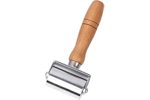 Swpeet Juego de 1 rodillo de costura de cuero resistente de 60 mm, rodillo de laminación de cuero para bordes de cuero y herramienta de platina más suave para cuero