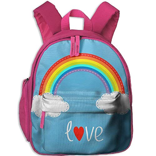 Preisvergleich Produktbild Lovely Schoolbag Rainbow Clouds Double Zipper Closure Waterproof Children Schoolbag Backpacks with Front Pockets for Kids Boy Girls