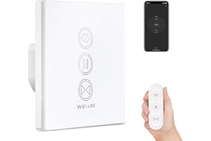 LoraTap Interruttore per tapparelle WiFi, con telecomando RF, timer, timer per motore per tapparelle, compatibile con Google Home/Smart Life