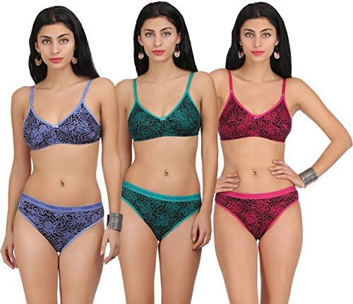 Embibo Women Cotton Bra Panty Set for Women Lingerie Set for Honeymoon Bra Panty Set for Women with Sexy Bra Panty Set for Women Innerwear