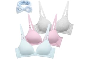 SUNVIVID Reggiseni per Ragazze Adolescenti in Cotone Traspirante Senza Ferretto Sportivo Reggiseno+Bikini per Bambine 12-18 Anni Bambini e Donna - 3/6 Pezzi