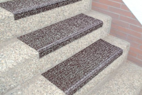 Floordirekt Stufenmatten – Sicherheitsstufenmatten für Außentreppen – grau-melliert, 25x73cm, mit Winkel - 4