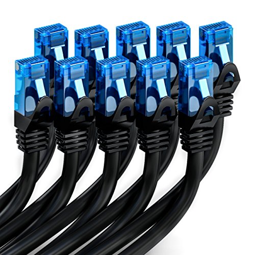 [SET 10 Stück] deleyCON 0,5m CAT6 Netzwerkkabel / U-UTP RJ45 / CAT-6 Lan Kabel Patchkabel Kupfer / Switch Router Modem Repeater Patchpanel – Schwarz - 2