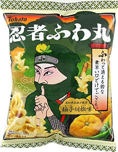 Ninja Fuwamaru Corn Chips Yuzu Flavor 65g×12 Japan Snack Dagashi Potato Chips