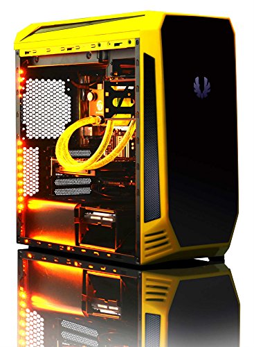 VIBOX Centre Komplett-PC Paket 4.38 Gaming PC – 4,2GHz AMD FX Quad-Core Prozessor, GTX 1050 GPU, Super, Wassergekühlter Desktop Gamer Computer mit Spielgutschein, 22″ HD Monitor, Gamer Tastatur & Mouse, Gelb Innenbeleuchtung, lebenslange Garantie* (4,2GHz übertakteter Superschneller AMD FX 4300 Quad-Core Prozessor CPU, Nvidia GeForce GTX 1050 2GB Grafikkarte GPU, 8GB Team Elite 1600MHz RAM, 1TB HDD Festplatte, Raijintek Triton Wasserkühler, BitFenix Aegis Gehäuse, Ohne Windows Betriebssystem) - 3