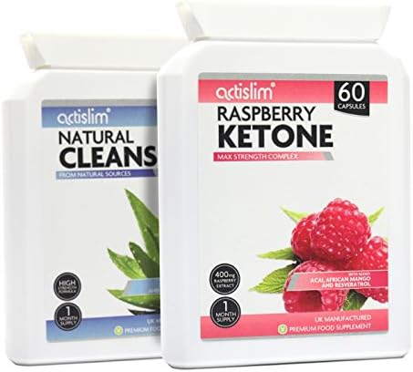 Actislim Raspberry Ketone &amp; Natural Detox Cleanse Dual Pack, High Strength Formula, The Perfect Weight Loss Supplement For Both Men and Women, 120 Capsules - 1 Month Supply, 100% Suitable For Vegetarians, Free 7 Day Plan With Every Order