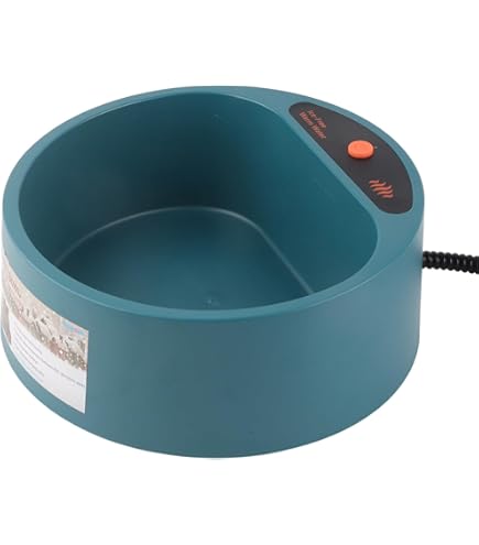 NAMSAN Verwarmbare bak voor honden, vorstbescherming, drinkbak, kippendrinkbak, verwarmde waterbak voor hazen, 2,2 l, waterbad voor honden/ kat/hazen/kippen in de winter