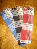 Cada 80 x 160 cm Zusenzomer Pestemal 3er SET 3 x rojo + azul + negro verificado sauna toalla de 80 x 160 cm