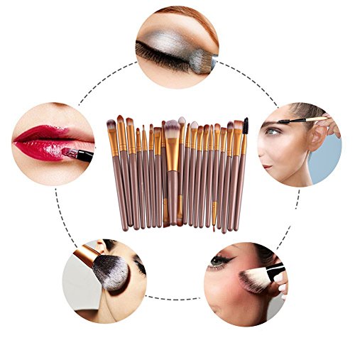 Oshide 20 Stück Professionelle Makeup Bürsten Kosmetik Set Foundation Powder Lidschatten Augenbraue Eyeliner Lippen Make-up Pinsel Auge Gesicht Pinsel Set - 2