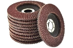 EET Pack of 10 Aluminum Flap Grinding Discs 100mm Abrasive Sanding Flap Wheel fits all 4'' (100mm) Angle Grinders - Available in 5 Different Grits (100G)