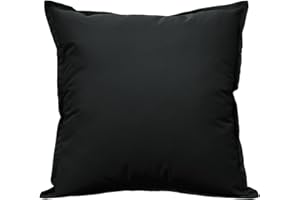 LIZZIE JACOBS Housses de coussin imperméables pour intérieur et extérieur - 60 x 60 cm - Noir