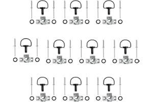 Oldbones - Elementi di fissaggio per moto da corsa a sgancio rapido, anello a D, 1/4 di giro, rivetti di fissaggio per carenatura, tipo B, 14 mm, colore Nero scuro (confezione da 10)