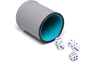 TOPTAN Würfelbecher Kunstleder mit Samtigem Interieur, Leise Beim Schütteln Für Liars Dice Farkle Yahtzee Brettspiele, Lakeblue