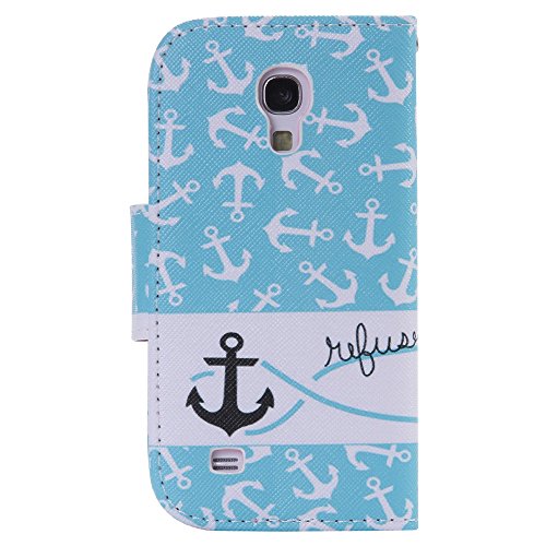 Nancen Samsung Galaxy S4 Mini I9190 i9195 (4,3 Zoll) Handy Lederhülle, Flip Case Wallet Cover with Stand Function, Folio Bookstyle Handytasche Soft Silikon Bunte Muster Tasche PU Leder Slim Shell Handyhülle. - 2
