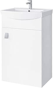 Mobiletto Da Bagno Planetmöbel 50cm Bianco - Con Lavabo, Resistente All'Acqua E Alla Sporca - Foto 4