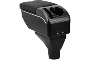 ZENVI Armrests Compatible with Toyota Aygo X 2022-2024 Center Console Organizer Box Double Door Style Usable for Elbow Support （Black Style）