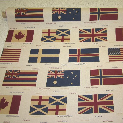 Stoff Meterware Flagge Fahne USA England Norwegen Hawaii Island Kanada