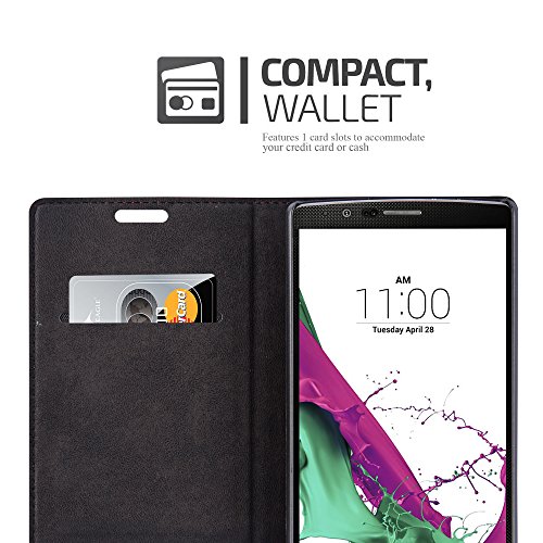 LG G4 Funda Estilo Libro de Cuero Sint  tico en ROJO MANZANA de Cadorabo  Dise  o IM  N INVISIBLE      Cubierta Protectora con Cierre Magn  tico  Tarjetero y Funci  n de Suporte     Protecci  n Carcasa Caja Etui Case Cover