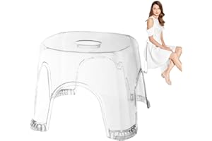ZCEPLEM Sgabello da bagno trasparente, Sgabello trasparente antiscivolo impermeabile, Sedile trasparente, sgabello angolare per doccia, panca angolare per comodini da bagno, piccoli spazi doccia,