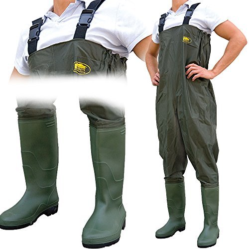 Lineaeffe All Weather Double PVC Waterproof Carp Coarse Fishing Chest Waders/Wellies in Sizes 7 8 9 10 11 & 12