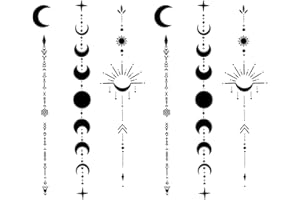 Aikeis Pack de 2 tatuajes temporales semipermanentes extragrandes, resistentes al agua, realistas, sin pegamento, no reflectantes, duran de 1 a 2 semanas