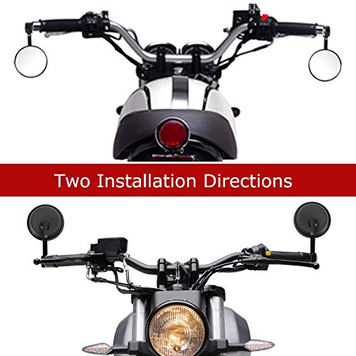 Evermotor Universal Motorrad Runde Rückspiegel Lenkerspiegel Spiegel Set E-Geprüft E-Mark Quad Roller ATV Moped - 4