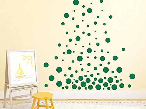 Wandtattoo Tattoo Konfetti Set 175 Punkte Kreis Polka Dots verschiedene Größen (063 lindgrün)